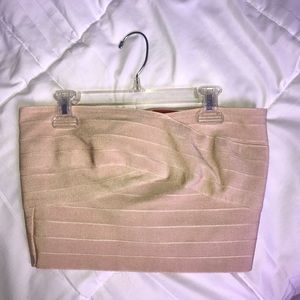 Strapless bandage gold top